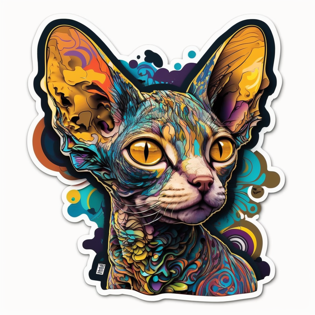 Devon Rex Cat Vinyl Decal Sticker for Car, Laptop, Tumbler and more # 1637