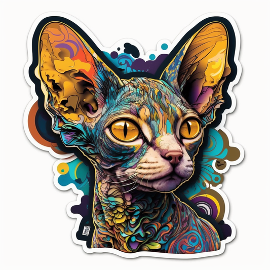 Devon Rex Cat Vinyl Decal Sticker for Car, Laptop, Tumbler and more # 1637