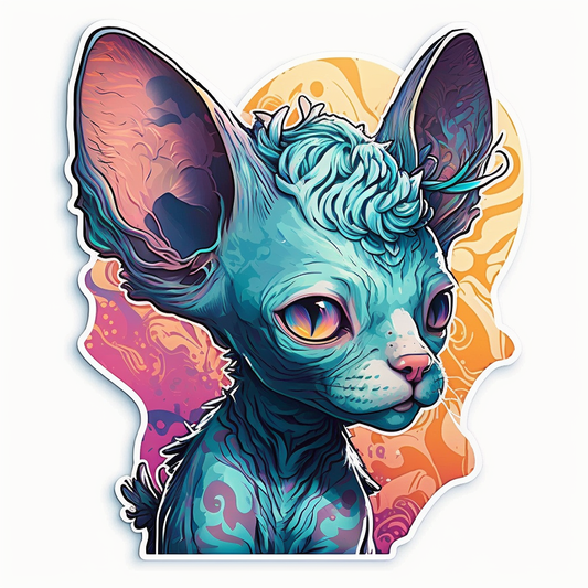 Devon Rex Cat Vinyl Decal Sticker for Car, Laptop, Tumbler and more # 002749-002807