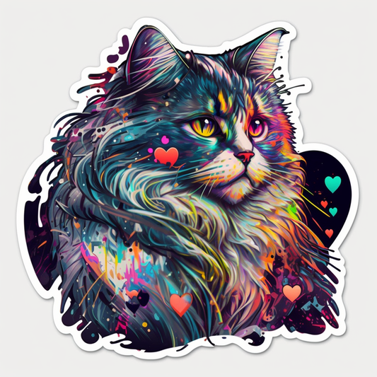 Maine Coon Cat Vinyl Decal Sticker for Car, Laptop, Tumbler and more # 1671