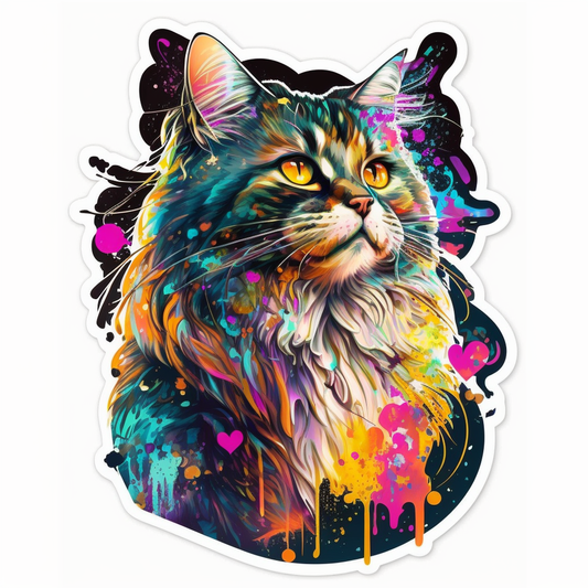 Maine Coon Cat Vinyl Decal Sticker for Car, Laptop, Tumbler and more # 002814