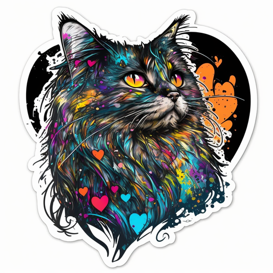 Maine Coon Cat Vinyl Decal Sticker for Car, Laptop, Tumbler and more # 002537