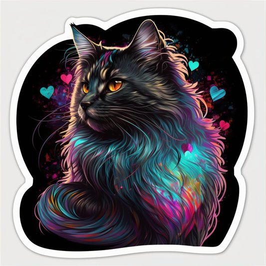 Maine Coon Cat Vinyl Decal Sticker for Car, Laptop, Tumbler and more # 002856