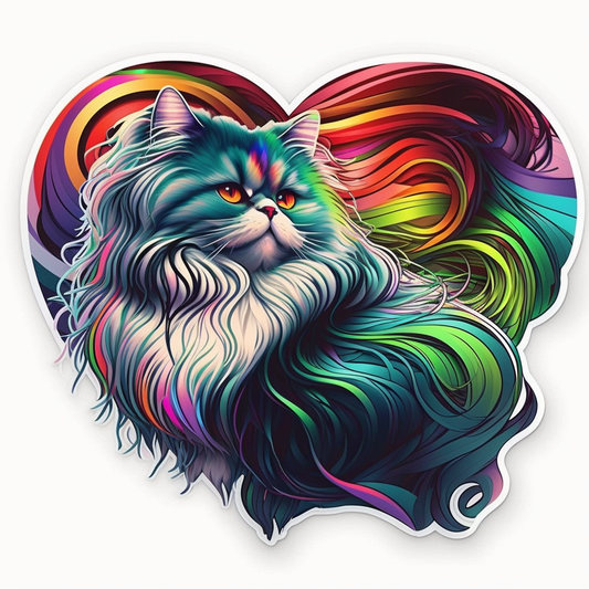 Persian Long Haired Cat Vinyl Decal Sticker for Car, Laptop, Tumbler and more # 1684