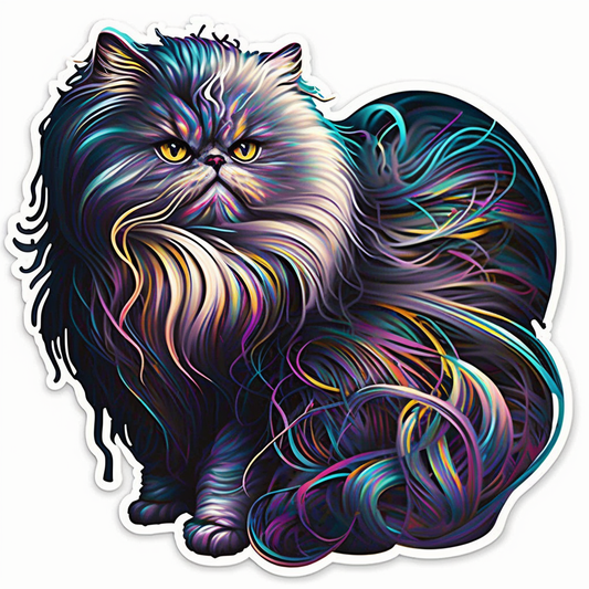 Persian Cat Vinyl Decal Sticker for Car, Laptop, Tumbler and more # 1636-4" x 4"