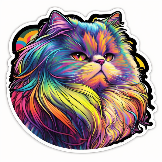 Persian Long Haired Cat Vinyl Decal Sticker for Car, Laptop, Tumbler and more # 1691