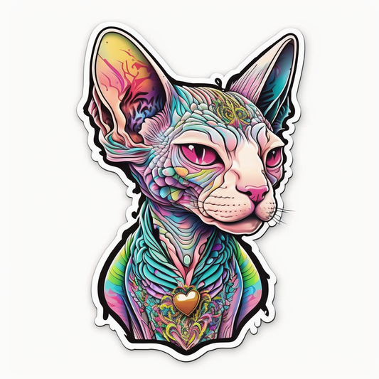 Sphynx Cat Vinyl Decal Sticker for Car, Laptop, Tumbler and more # 1681