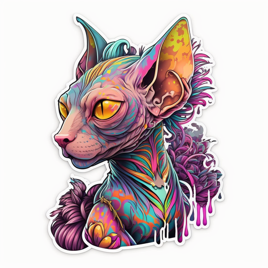 Sphynx Cat Vinyl Decal Sticker for Car, Laptop, Tumbler and more # 1668