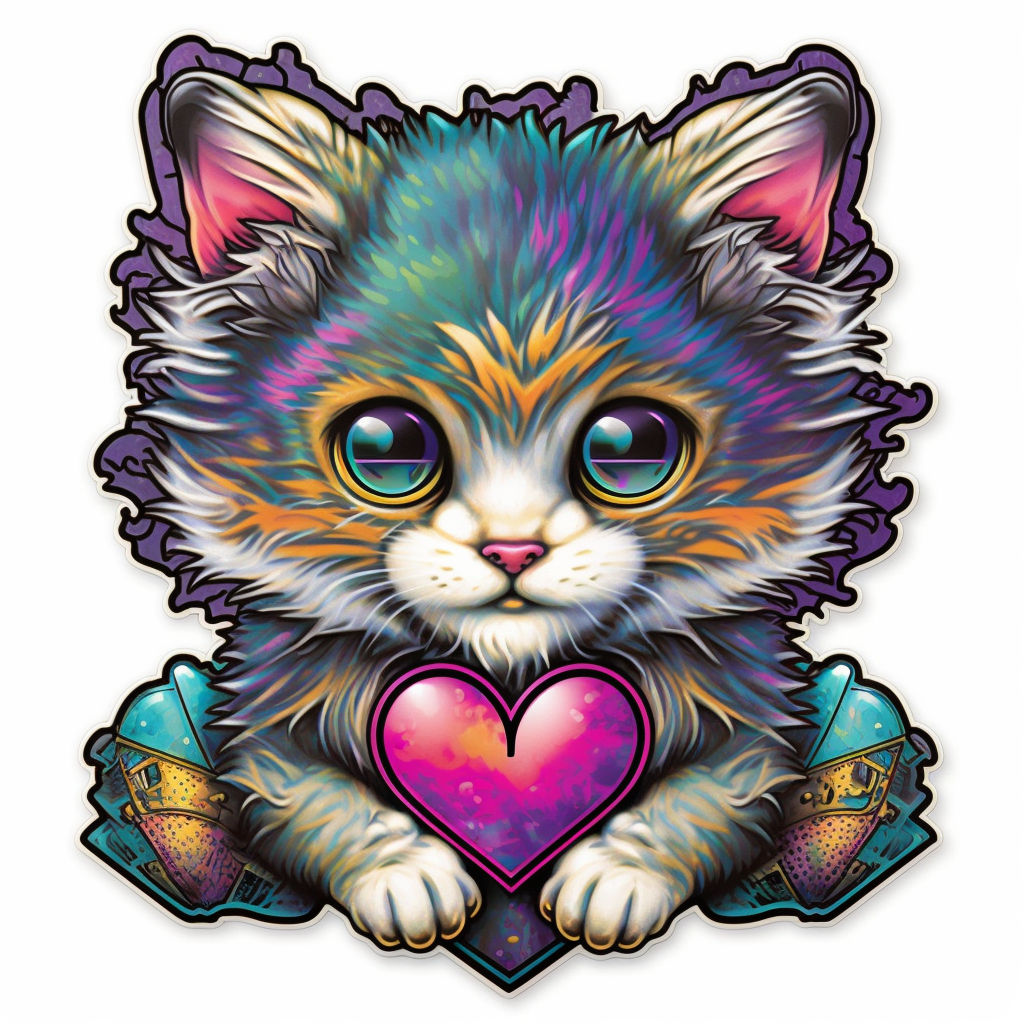 Heart Cat Vinyl Decal Sticker for Car, Laptop, Tumbler and more # 002663
