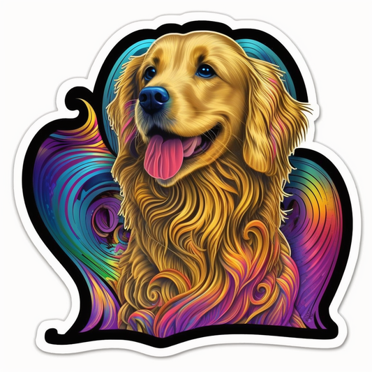 Golden Retriever Vinyl Decal Sticker for Car, Laptop, Tumbler and more # 1662