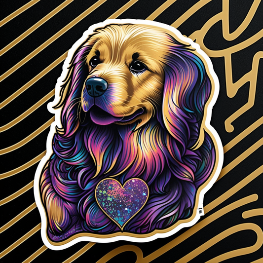 Golden Retriever Vinyl Decal Sticker for Car, Laptop, Tumbler and more # 002578